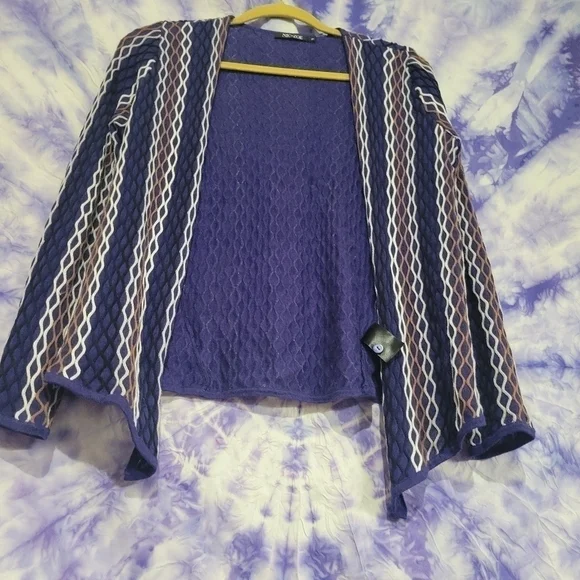 NIC+ZOE Women's Rare Raised Convertible Draped Linen Cardigan Sweater Size XL